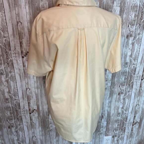 L.L. Bean Yellow Short Sleeve Button Down Shirt size 16 - Picture 4 of 5